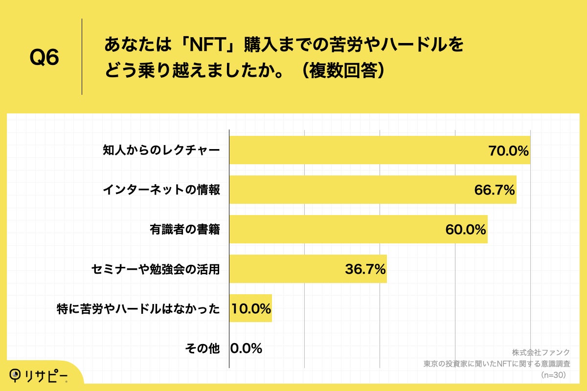 「Q6.あなたは「NFT」購入までの苦労やハードルをどう乗り越えましたか。（複数回答）」