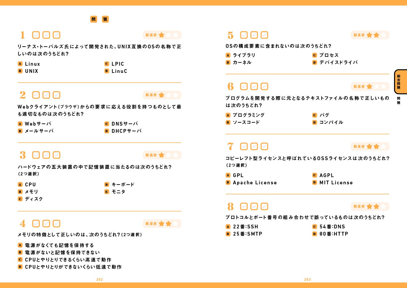 　各章末には対策問題も付いている